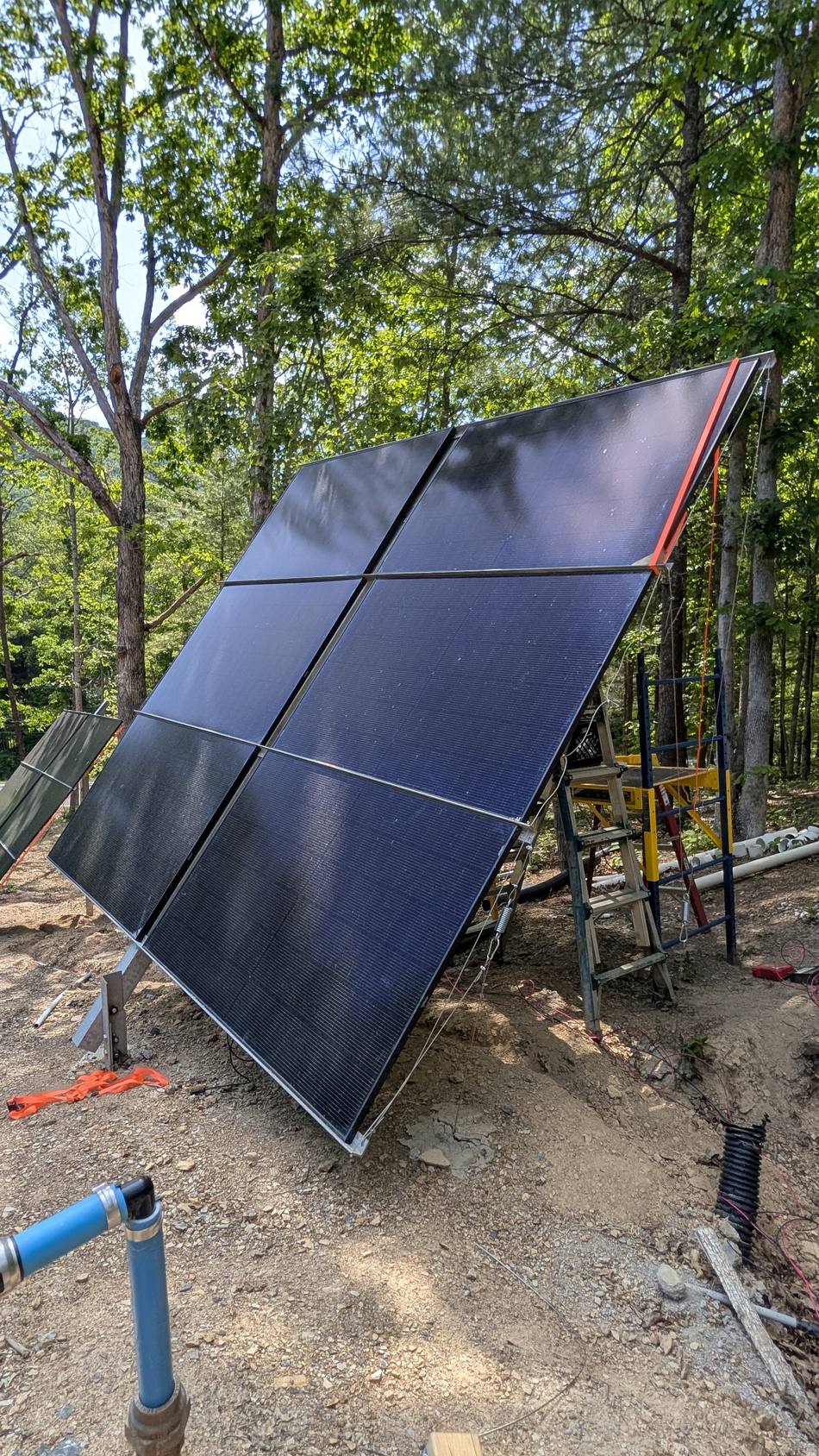 The off-grid solar array on the property